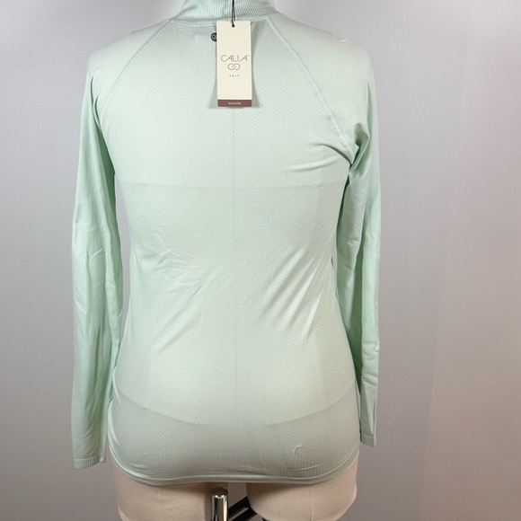 New with tags Calia women’s large seamless LS quarter zip in Mint Candy - Picture 8 of 9